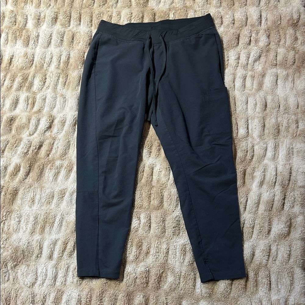 Gray Mandala Slim Fit Scrub Pants